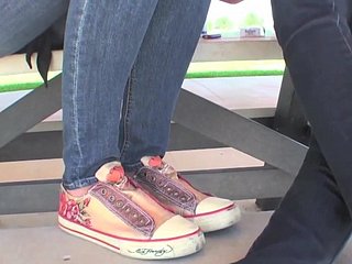 Foot amulet nearly outdoor teasing instalment