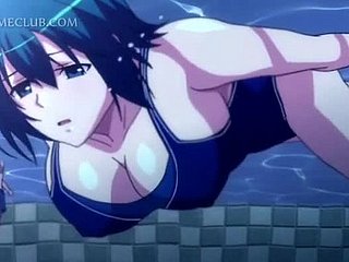 Tres postes follando una linda del animado bajo el agua