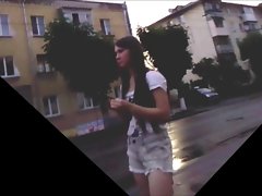 El orgasmo en chilling parada de autobús
