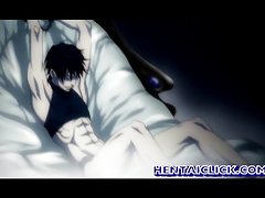Amarrado jovem anime gay recebe sexuado quente