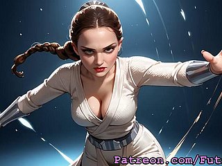 Futanari Padmé Amidala masturbiert