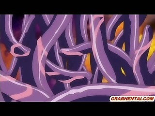 Грудастая хентай девушки groupfucked все дырки щупальца