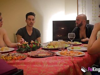 cena de navidad de frosty familia conuna un toque