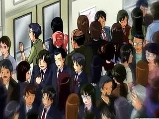 Hentai Slip up on caliente jodido y chorreo de leche en el tren