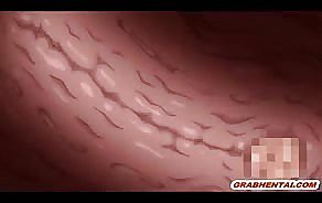 Animado mixto paintbrush grandes tetas capturado por tentáculos y f